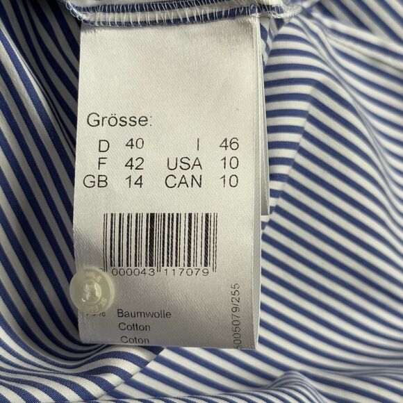 St. Emile‎ Shirt Womens 10 Blue White Nautical Striped Cowl Layered Lagenlook - Picture 6 of 8